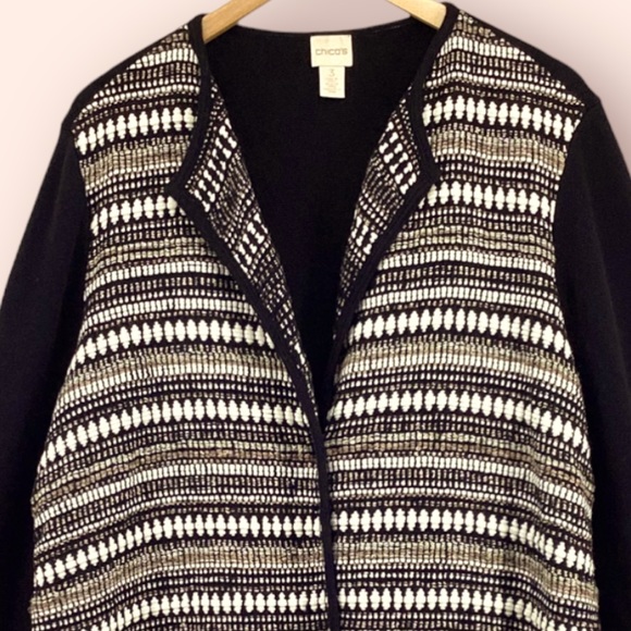 CHICO’S COTTON BLEND SWEATER CARDIGAN - Picture 3 of 15